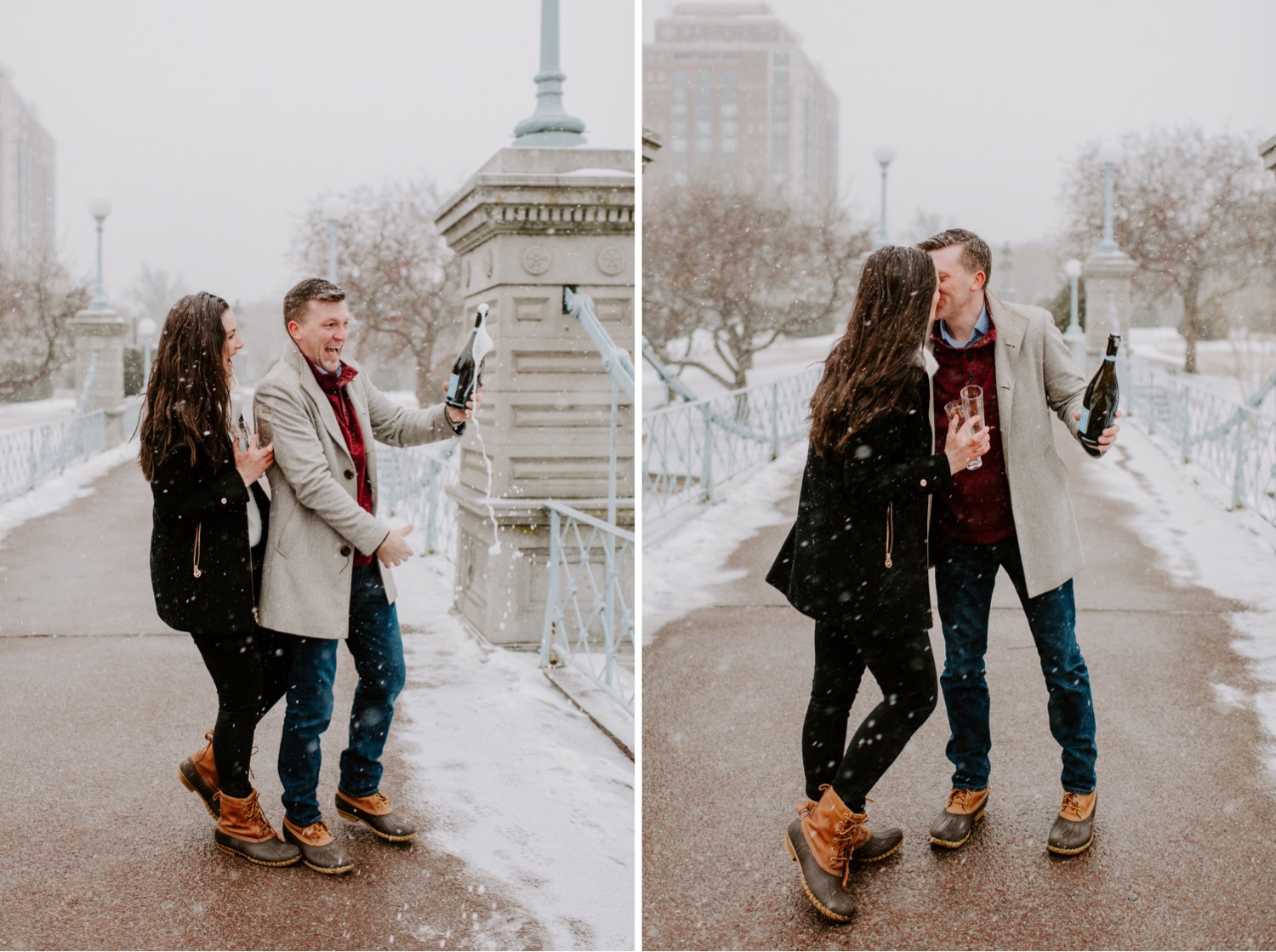 A Snowy Winter Engagement Session in Beacon Hill, Boston