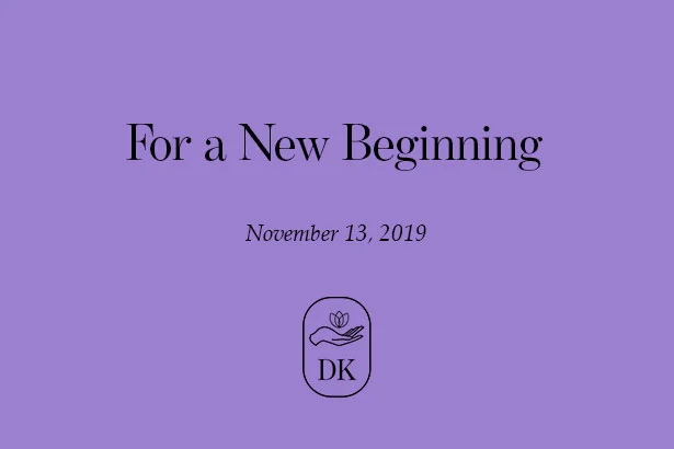 For a New Beginning