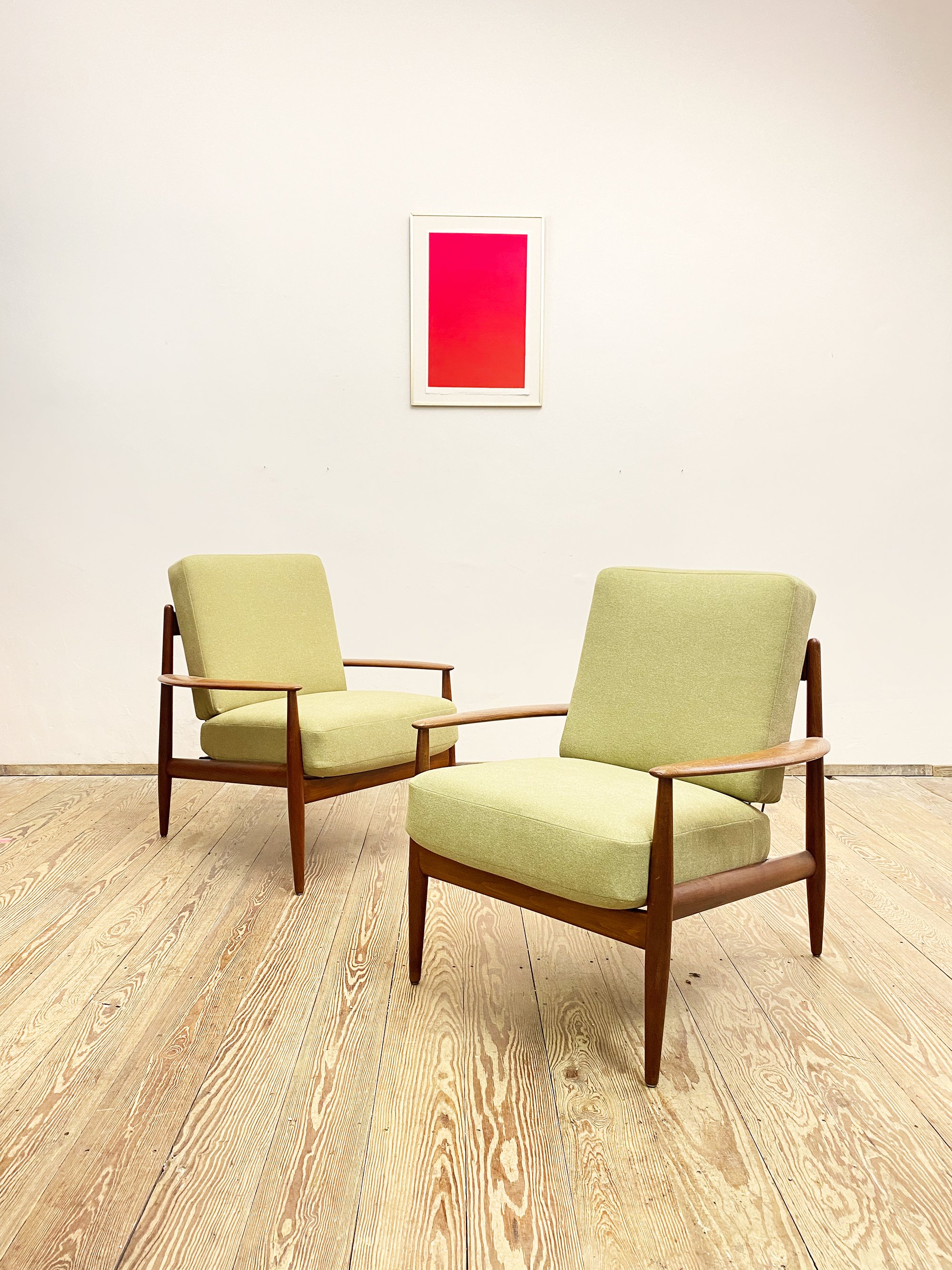 Holz Stoff Dänischer  Sessel danish skandinavisch 50er Jahre Lounge Chair 