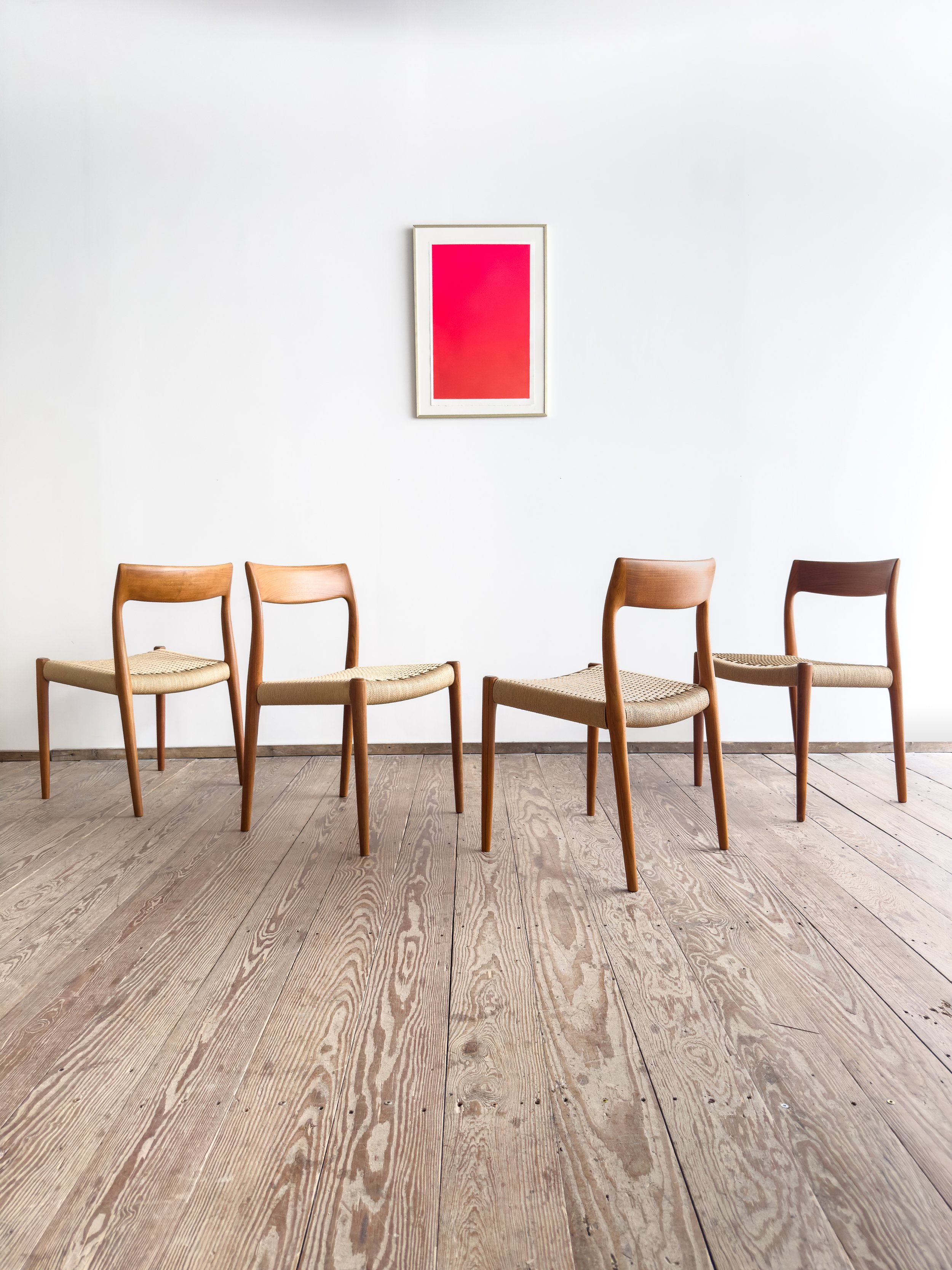 Mid-Century Teak Stühle // Dining Chairs by Niels O. Møller for J.L. Moller, Model 77, Set of 4
