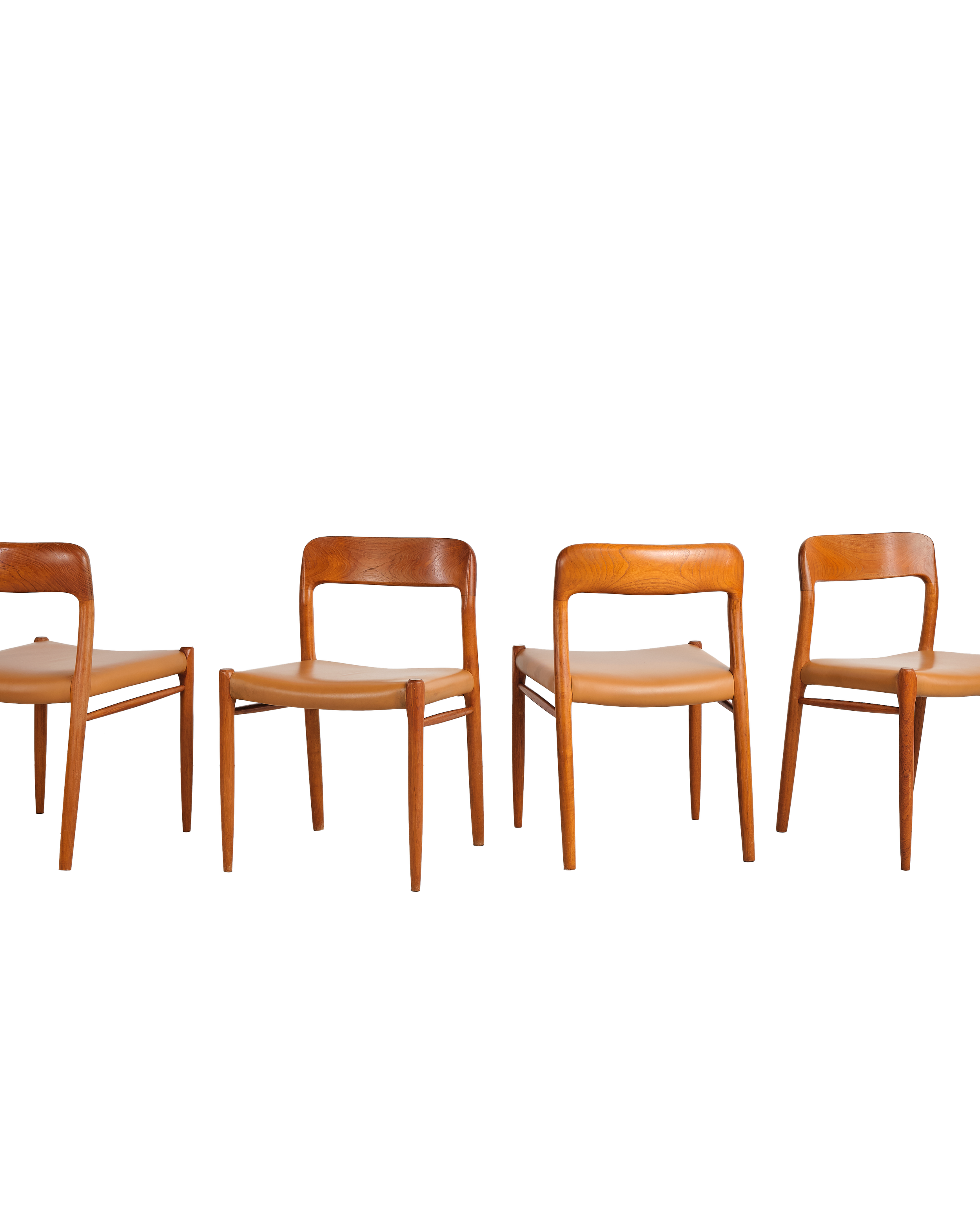 Mid Century Stühle // Teak Dining Chairs by Niels O. Møller for J.L. Mollers, Model 75, Set of 4 (Kopie)