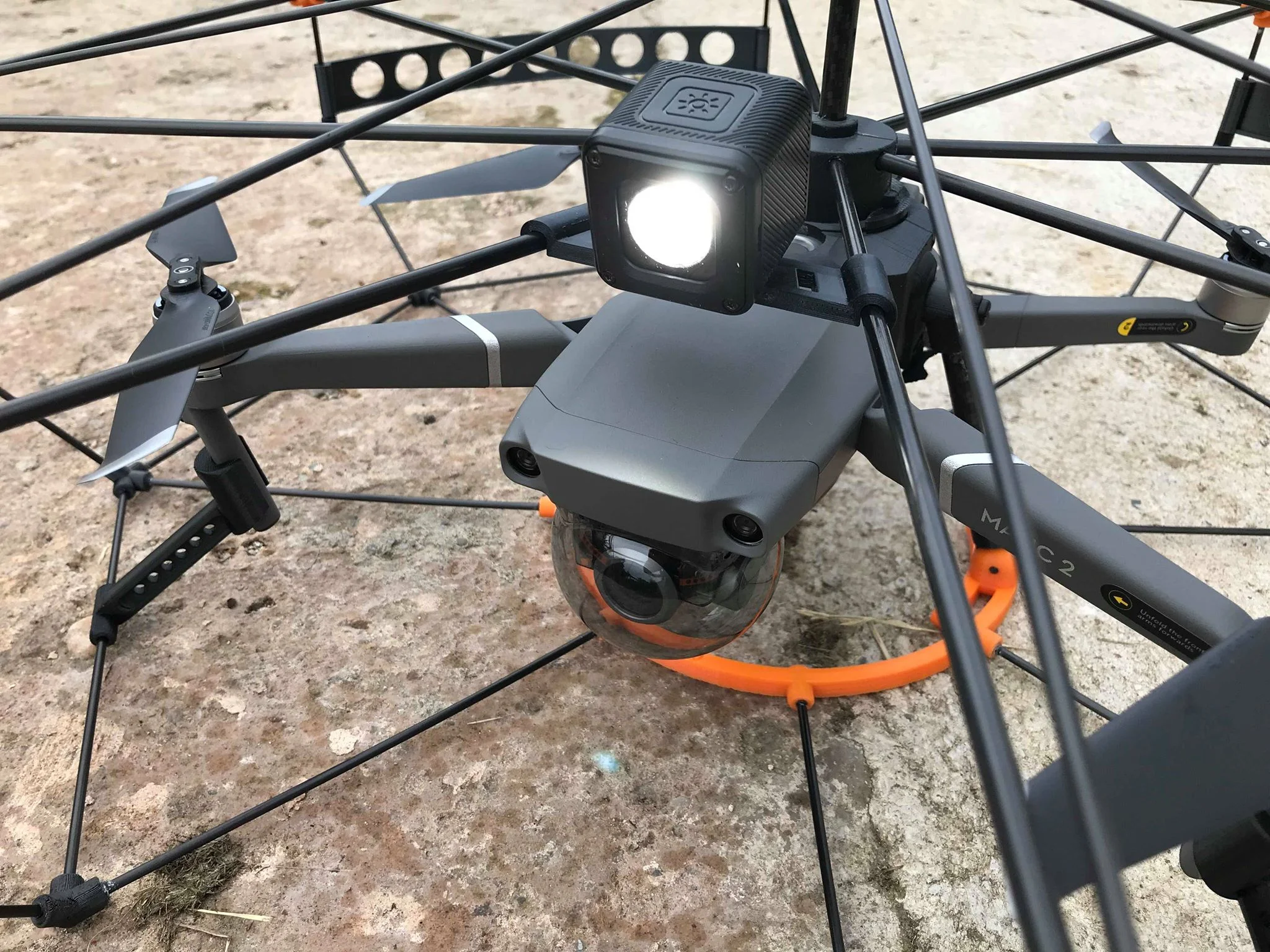 DJI Mavic 2 dual enterprise zoom pro lume cube drone cage mount