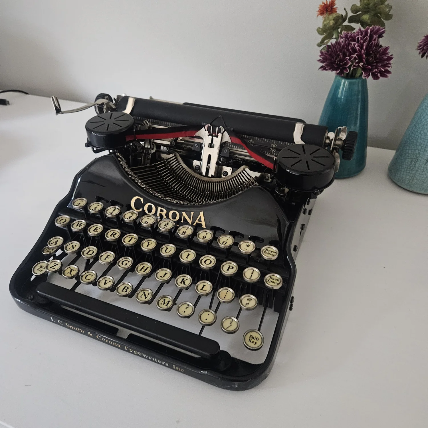 Circa 1928 Corona Four vintage typewrter in stunning
