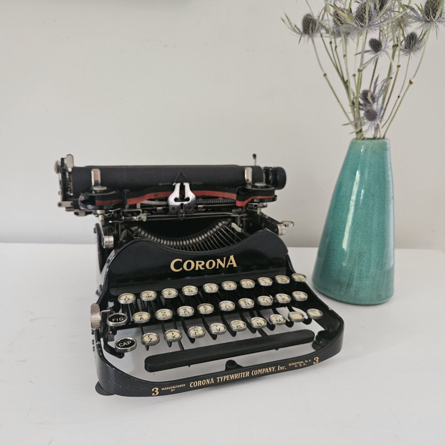 Stunning circa 1914 Corona 3 Typewriter with case — Classic