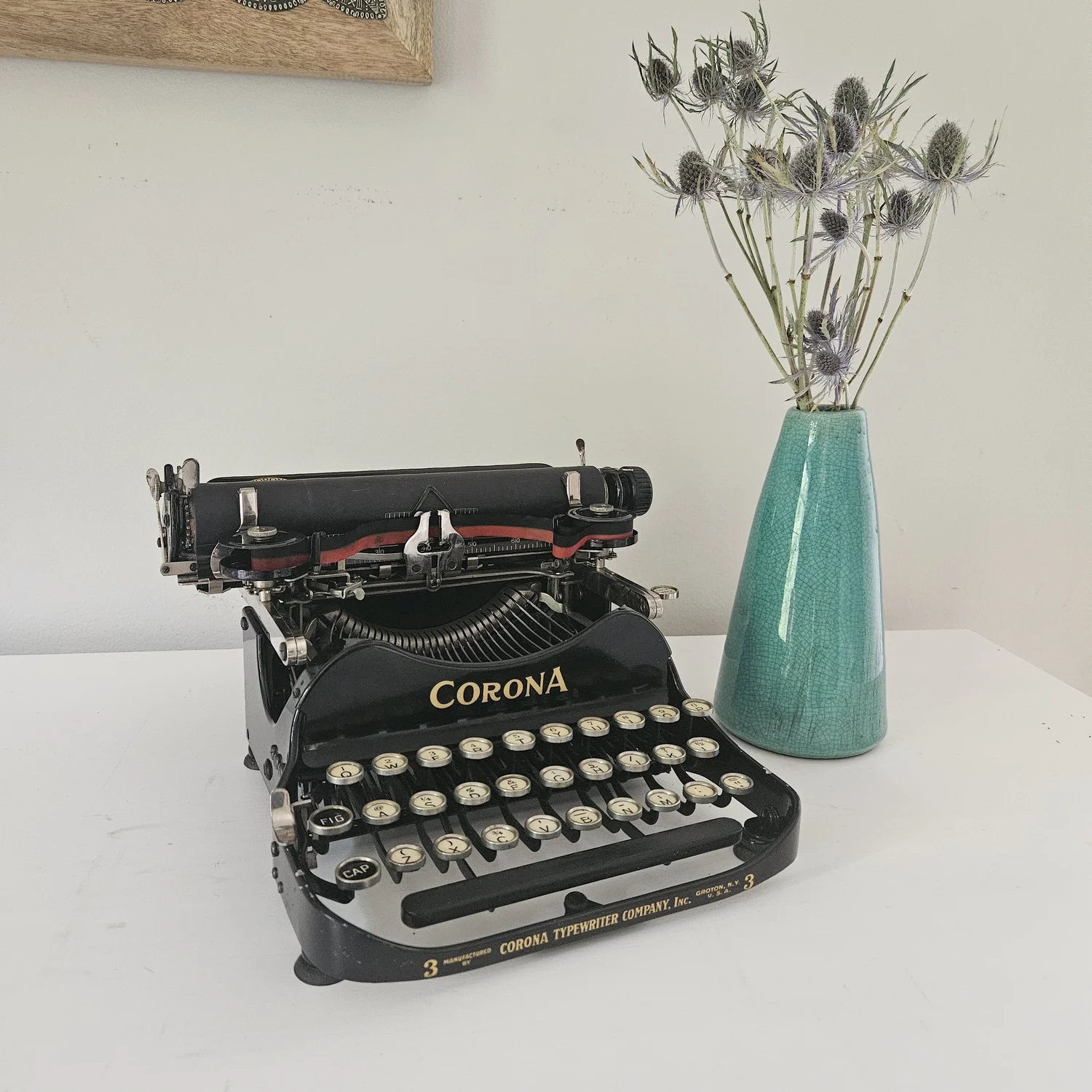 Stunning circa 1914 Corona 3 Typewriter with case — Classic
