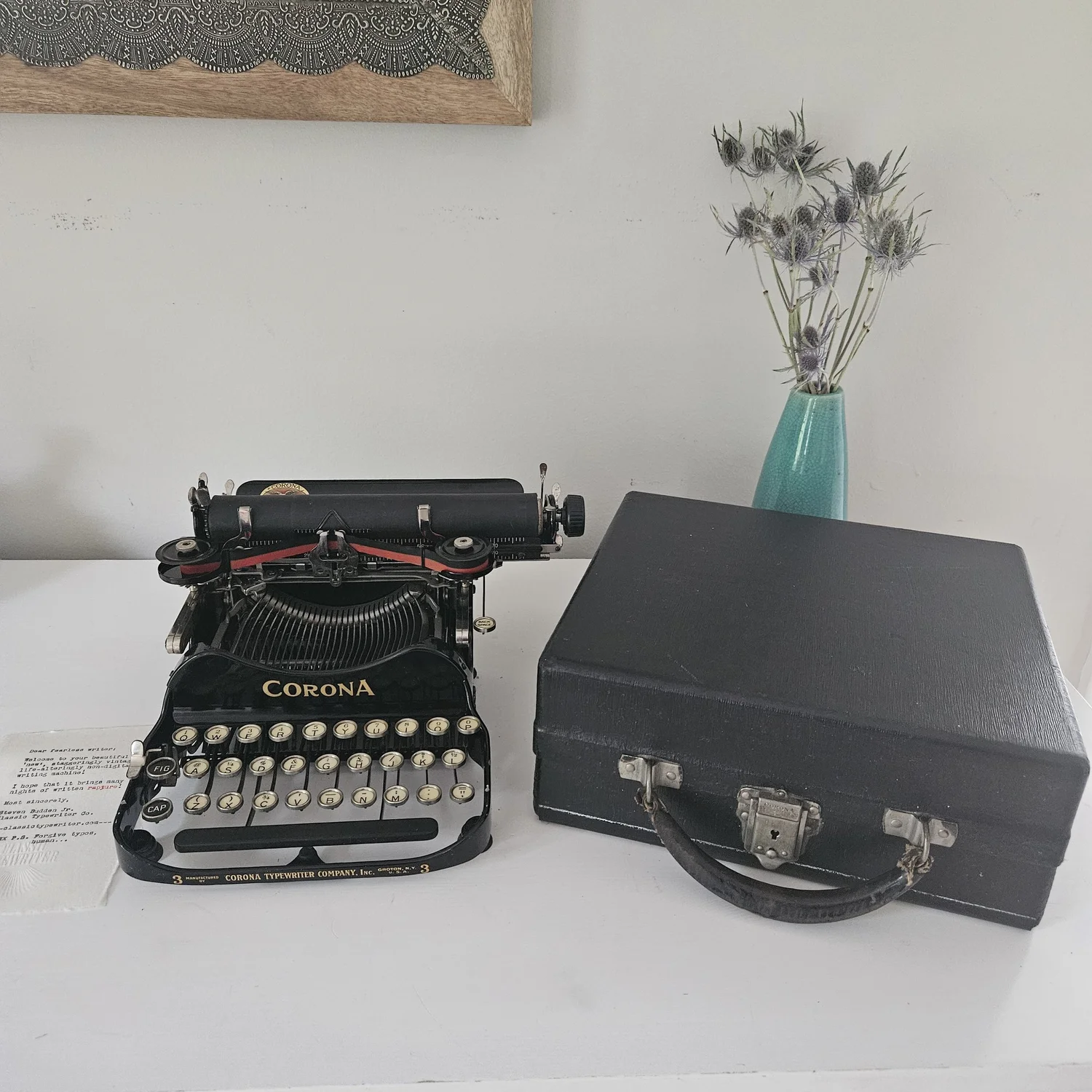 Stunning circa 1914 Corona 3 Typewriter with case — Classic