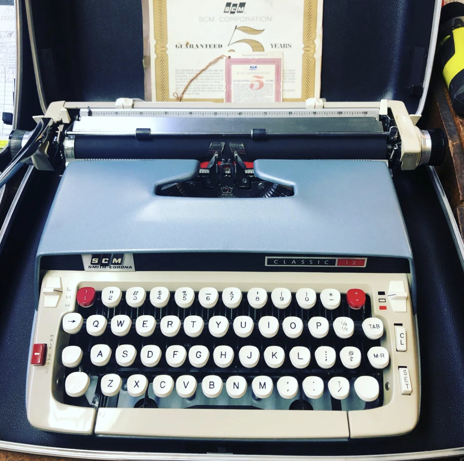 Circa 1967 Smith Corona Classic 12 Typewriter with Case — Classic 