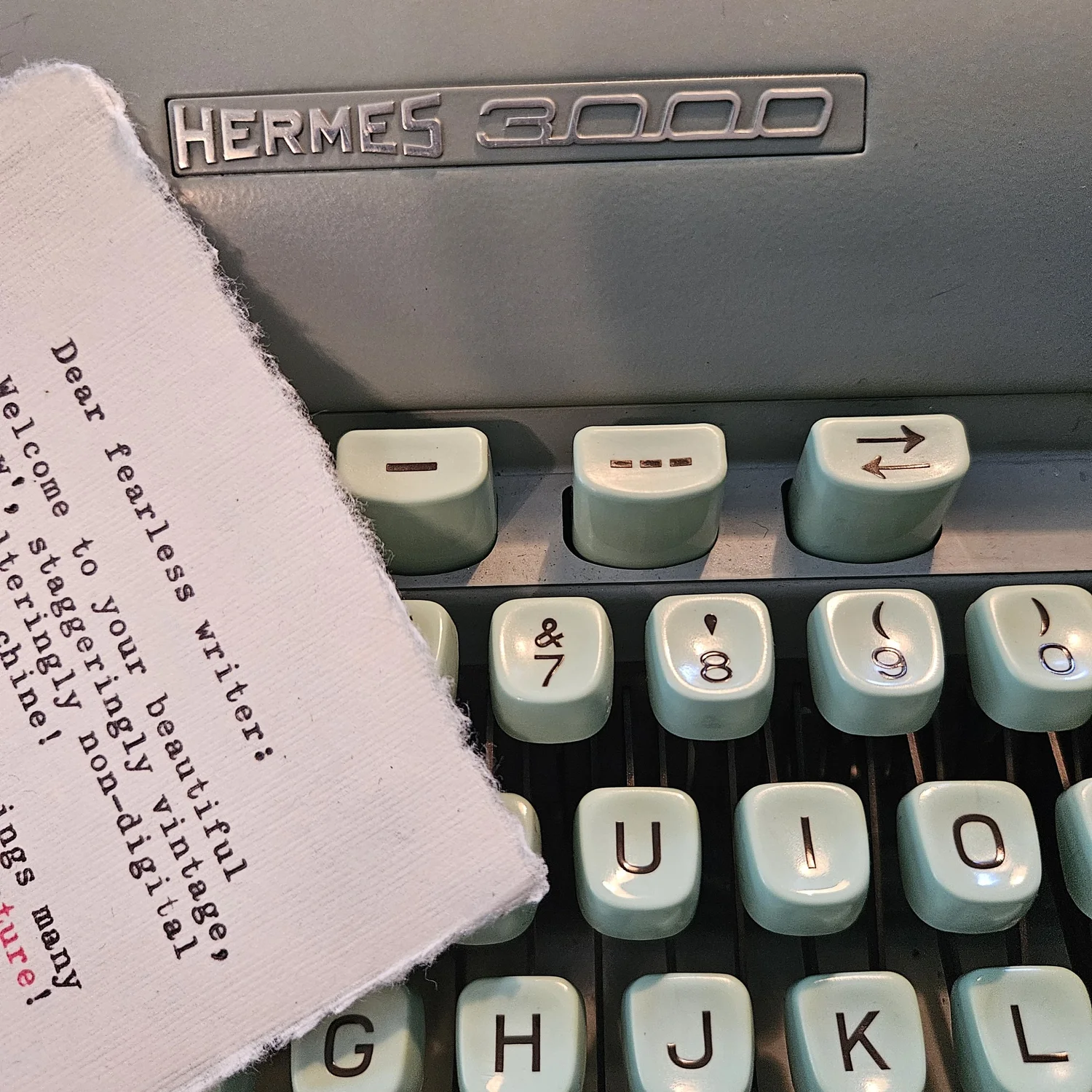 Hermes 3000 vintage typewriter with case and manual, serviced