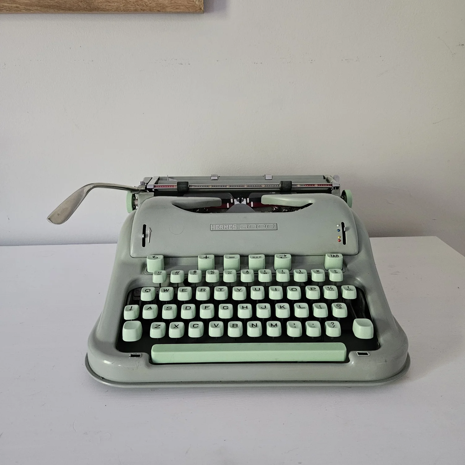 Hermes 3000 vintage typewriter with case and manual, serviced