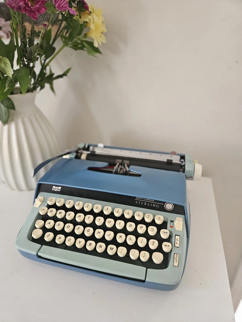 Circa 1970 Smith Corona Sterling Vintage Working Typewriter with