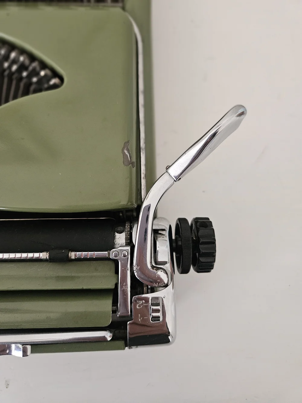 Circa 1959 Green Groma Kolibri Typewriter with Case and Gray Keys