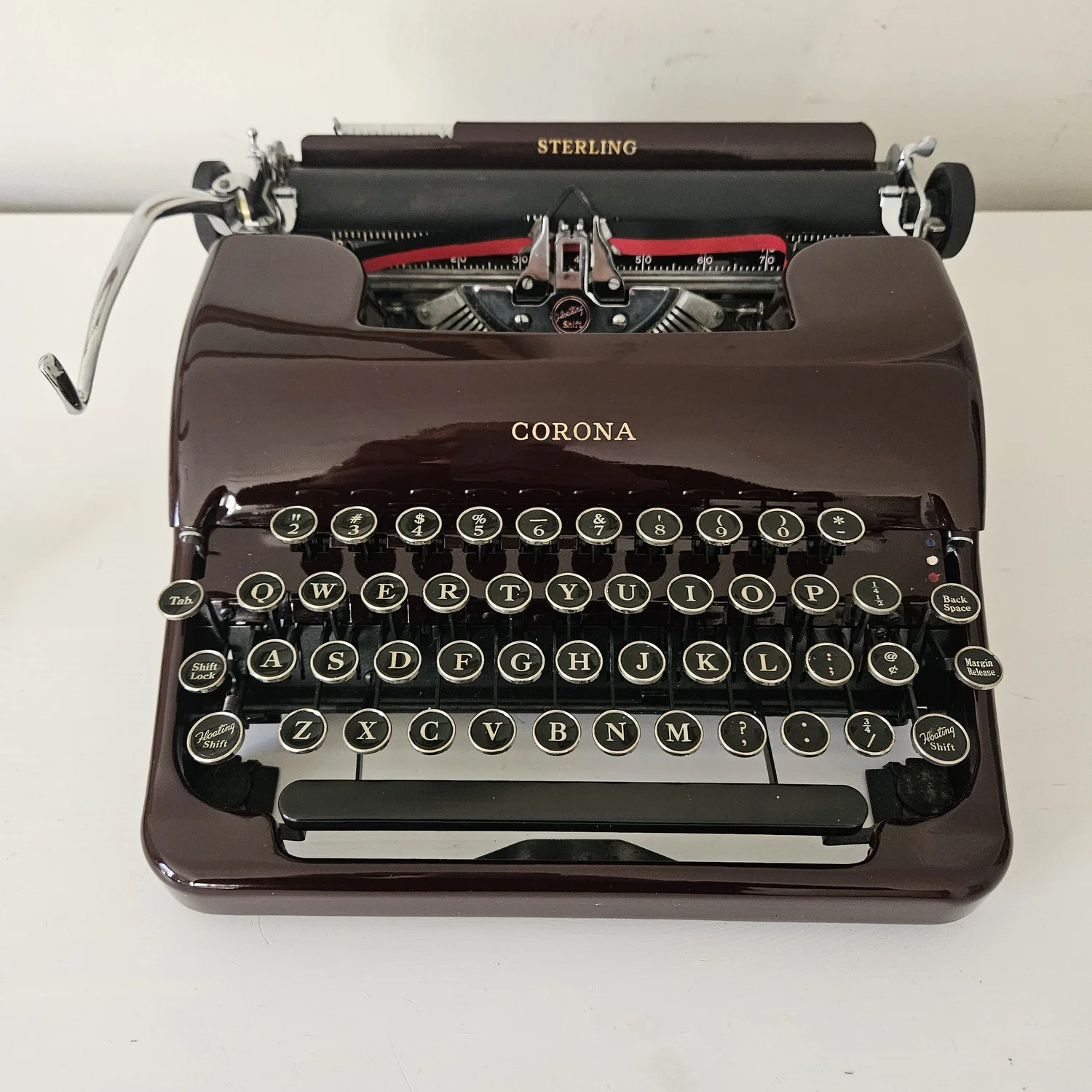 【ビンテージ】大型 米国 アンティーク SMITH-CORONA タイプライター 1937 Smith Corona Speedline Typewriter | Rare Maroon | Glass Keys