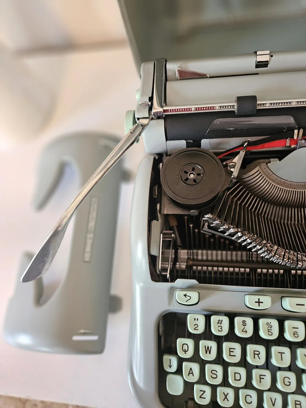 Hermes 3000 vintage typewriter with case and manual, serviced