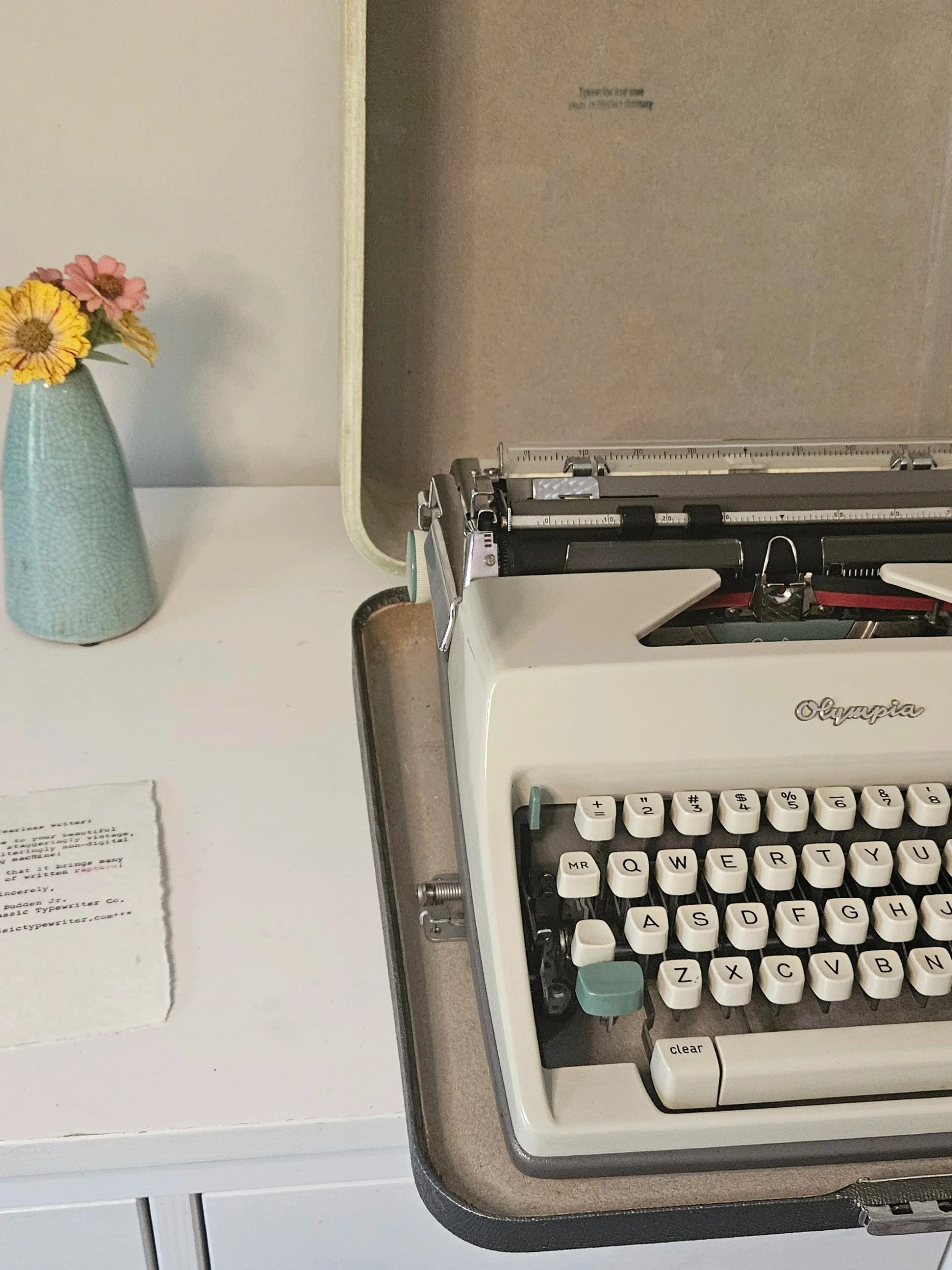 Circa 1964 Olympia SM9 Vintage Manual Typewriter with Case