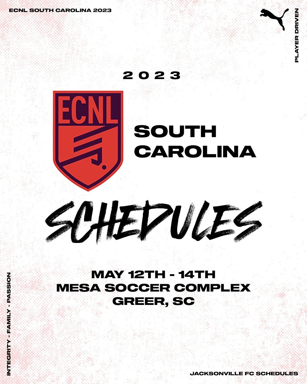 Our U14 and U13 ECNL, and U12 Pre ECNL Girls teams are up in Greer, South Carolina representing the 904 this weekend at the 2023 ECNL South Carolina Showcase.

Let's get after it girls!!! Good Luck and GO JFC!!!

#PlayerDriven #904jfc