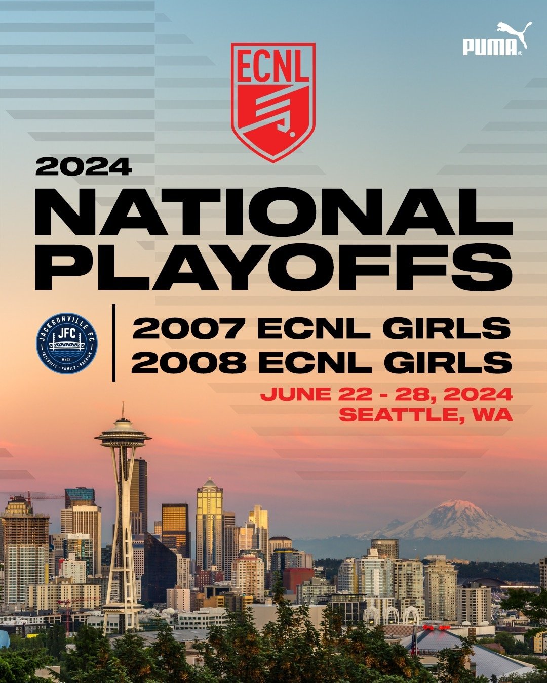 It's official: Our JFC 2007 and 2008 ECNL Girls teams have clinched their spots in the 2024 ECNL National Championship in Seattle this June!

But here's the deal: We're not satisfied with just punching a ticket. No way! That's not how champions are m