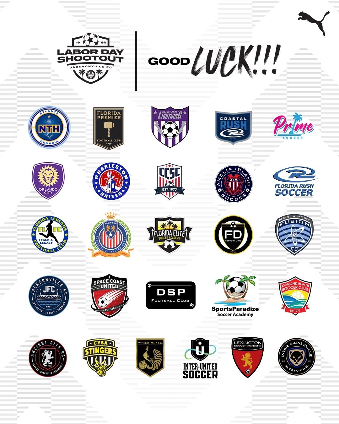 Good luck to all players, coaches, teams, and families this weekend at our 32nd Annual JFC Labor Day Shootout! We&rsquo;re excited to see some amazing soccer and great competition. Enjoy the games!

#PlayerDriven #904JFC #2024LDSO #LDSO32