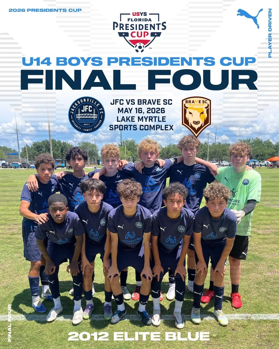 So proud of our 2012 JFC Elite Blue Boys team and the way they represented Jacksonville FC today at the Florida Presidents Cup Final Four.

This group competed with confidence, toughness, and togetherness. A great experience and another big step forw