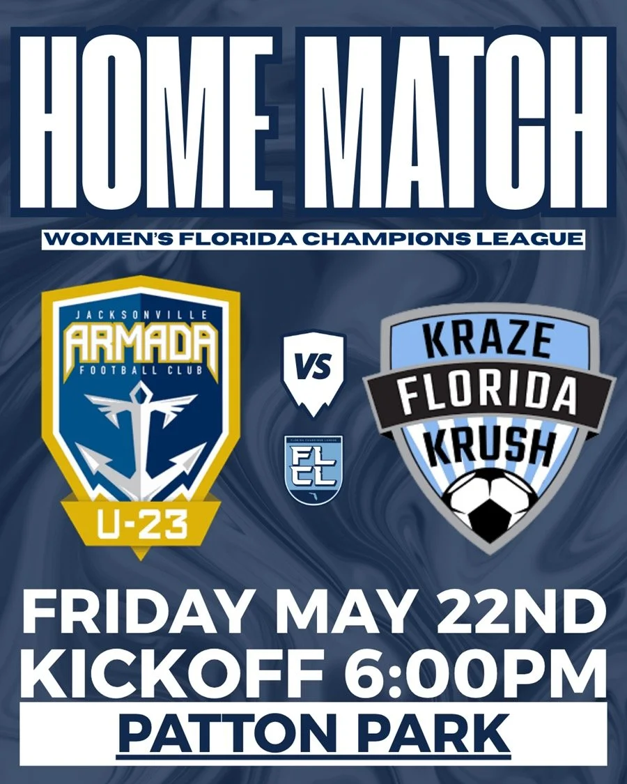 Come out to Patton Park tonight for the Jacksonville Armada Women&rsquo;s first HOME match of the season!

Kickoff is set for 6:00 PM, and admission is completely FREE. 

Bring your friends and family and help us create an electric atmosphere as the 