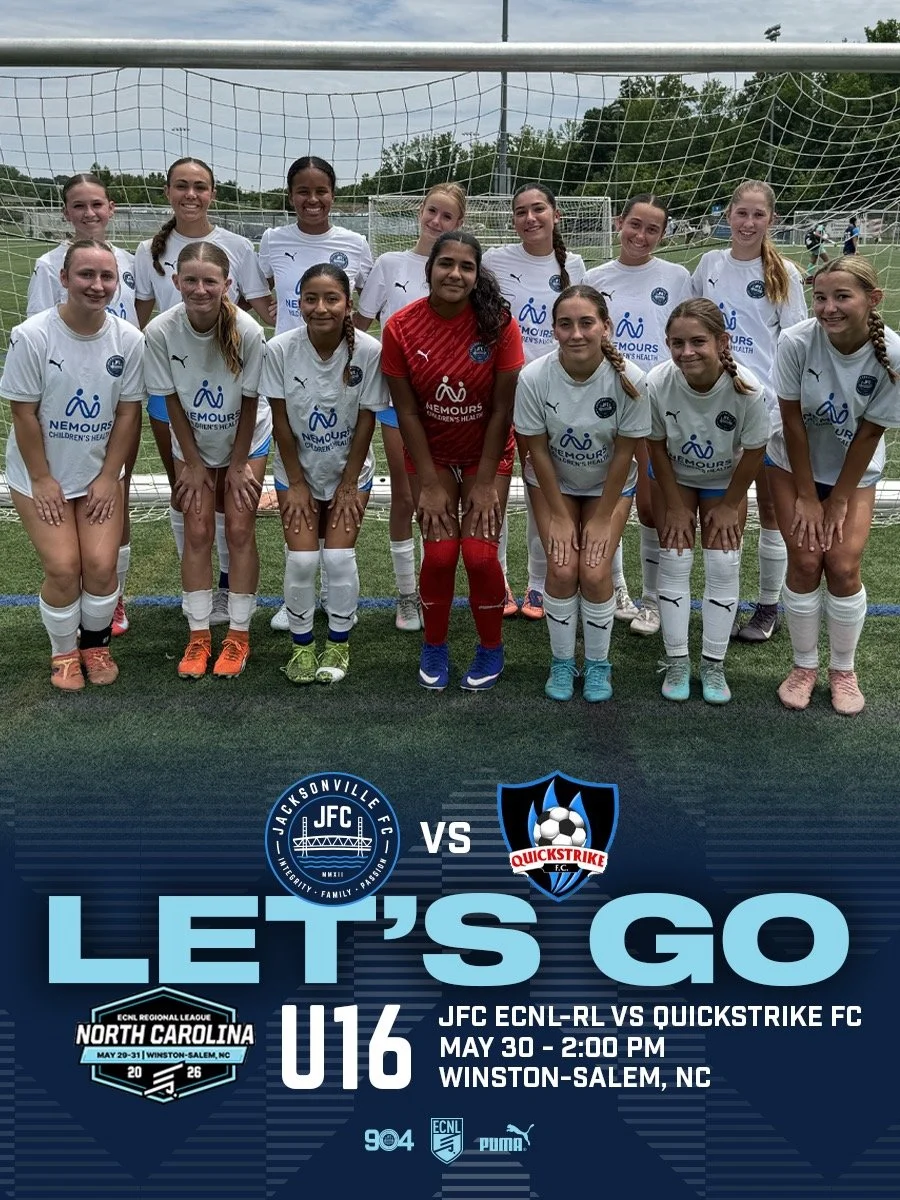 Another day of competing against some of the top teams in the country and another opportunity to grow.

Our U16 and U17 ECNL-RL Girls continue their weekend in North Carolina, representing Jacksonville FC with pride, resilience, and togetherness. Eve