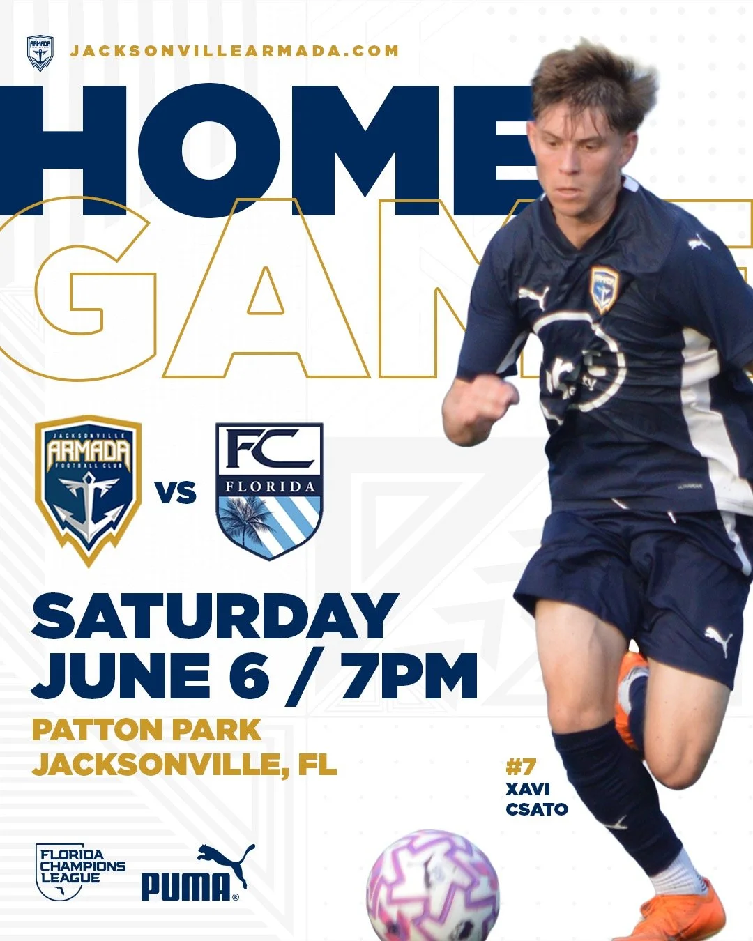 Saturday Night Under the Lights.

The Jacksonville Armada U23s return to Patton Park this Saturday night for a Florida Champions League matchup against FC Florida.

A great chance to catch some of the area's top young talent competing at a high level