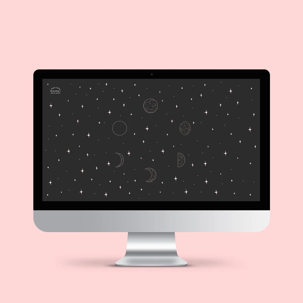 Free Moon Phases Tech Wallpaper — Helloo SamSam Designs