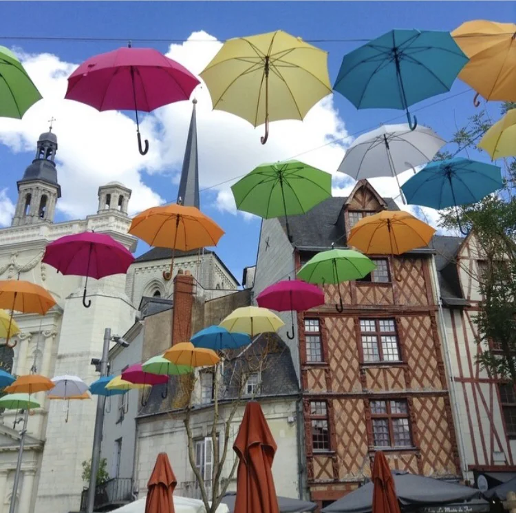 lunch was had at a café on the tilted town square with multi-colored umbrellas overhead and the proprietor helping us understand ‘cochon’ with two snorts of his piggy nose.