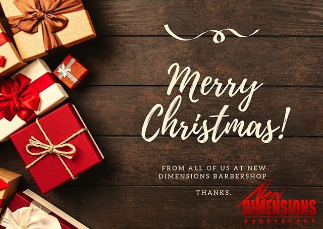 To all of you and your families. Merry Christmas from us at New Dimensions Barbershop.
#merrychristmas🎄