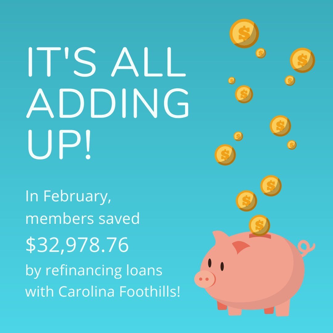The numbers are in! To join in the savings and refinance your loan, visit one of our six branches or call us at 1.800.922.4403.
🧡💰🧡
#PersonalFinance #CreditUnion #FinancialEducation #FinancialLiteracy
#SpartanburgSC #GreenvilleSC