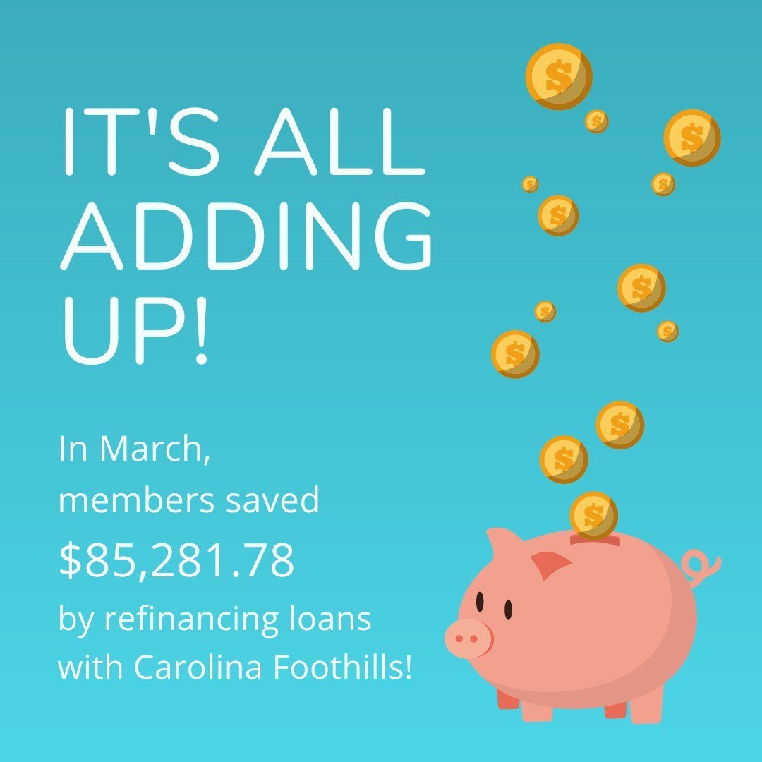 The numbers are in! To join in the savings and refinance your loan, visit one of our six branches or call us at 1.800.922.4403.
🧡💰🧡
#PersonalFinance #CreditUnion #FinancialEducation #FinancialLiteracy
#SpartanburgSC #GreenvilleSC
