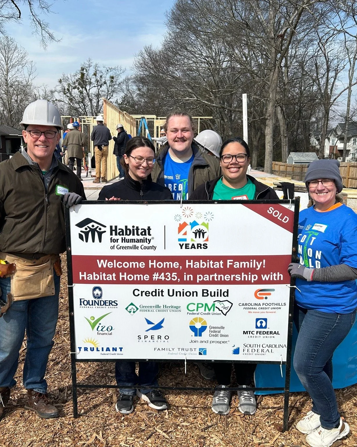 Last week, our team celebrated the wall raising ceremony for our 2nd Annual CU Build with Habitat for Humanity of Greenville County.

Local credit unions came together to help make financial stability and home ownership a closer reality for a family 