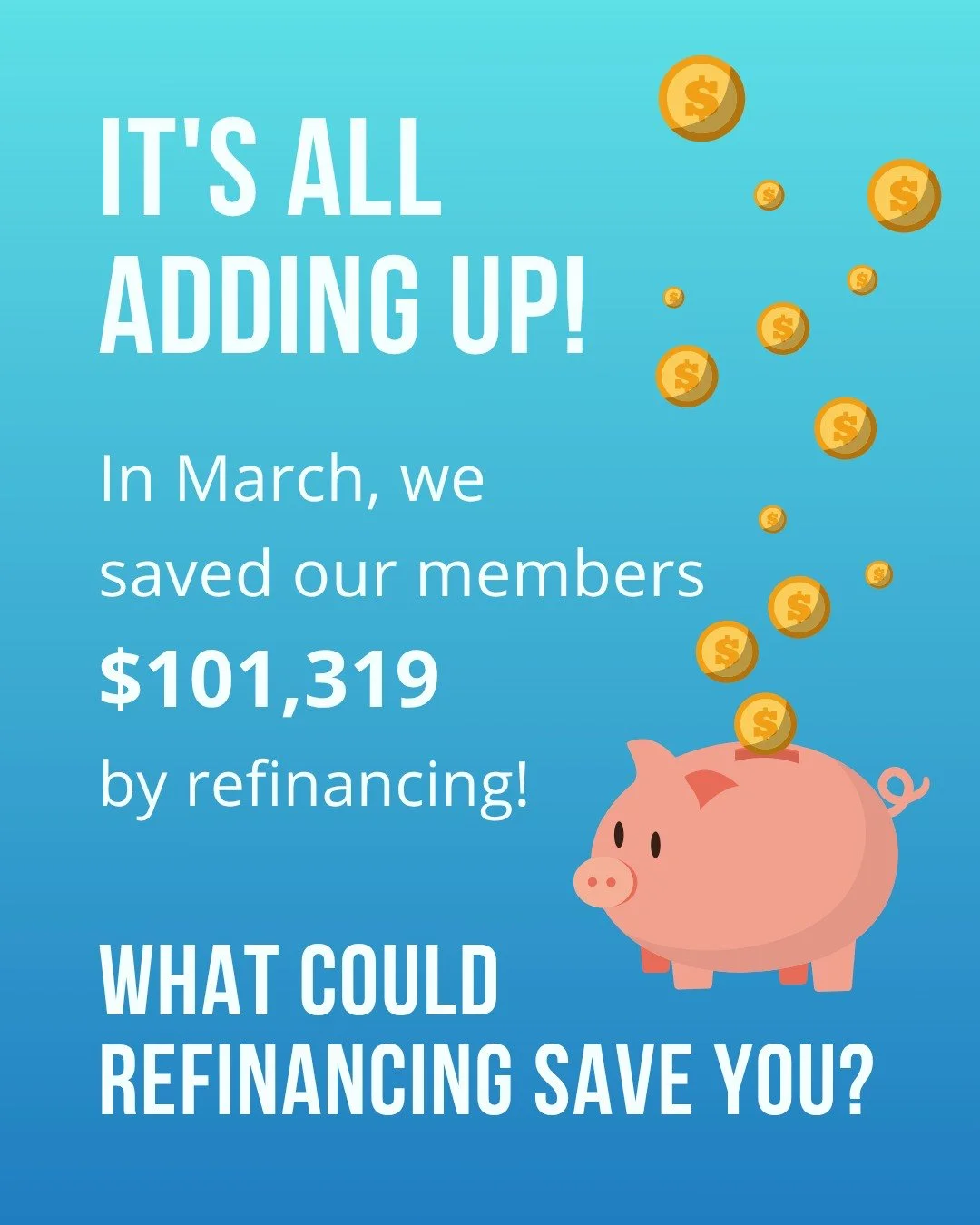Are loan payments keeping you down?
💸 Refinancing may lighten the load!
Contact our team at 1.800.922.4403 or visit your local CFFCU branch to see if refinancing can help you reach your financial goals.
#WeMoveYouForward #MoneyMoves #YourCommunityCr