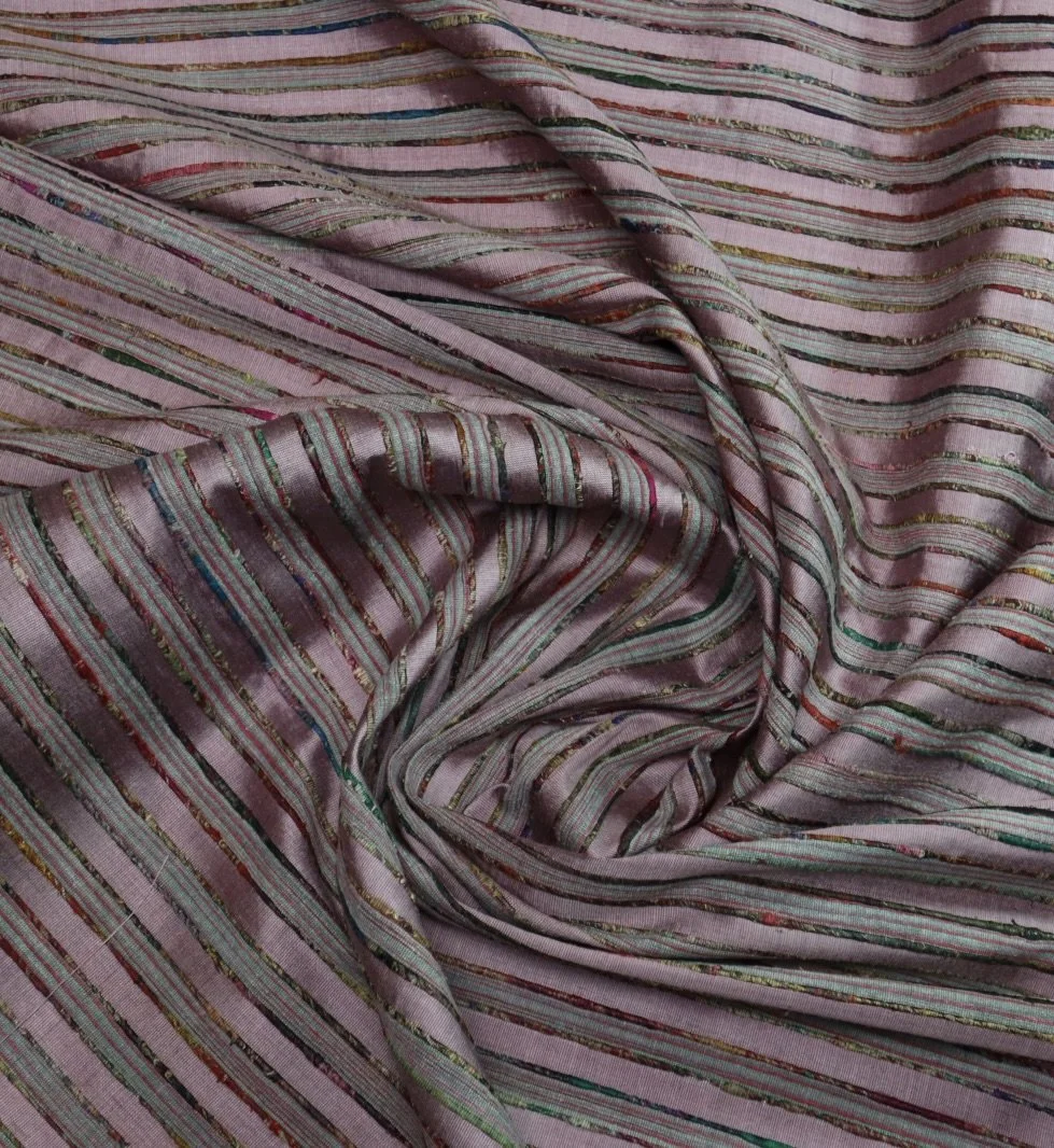 Striped Silk Doupioni - $19.00 for piece