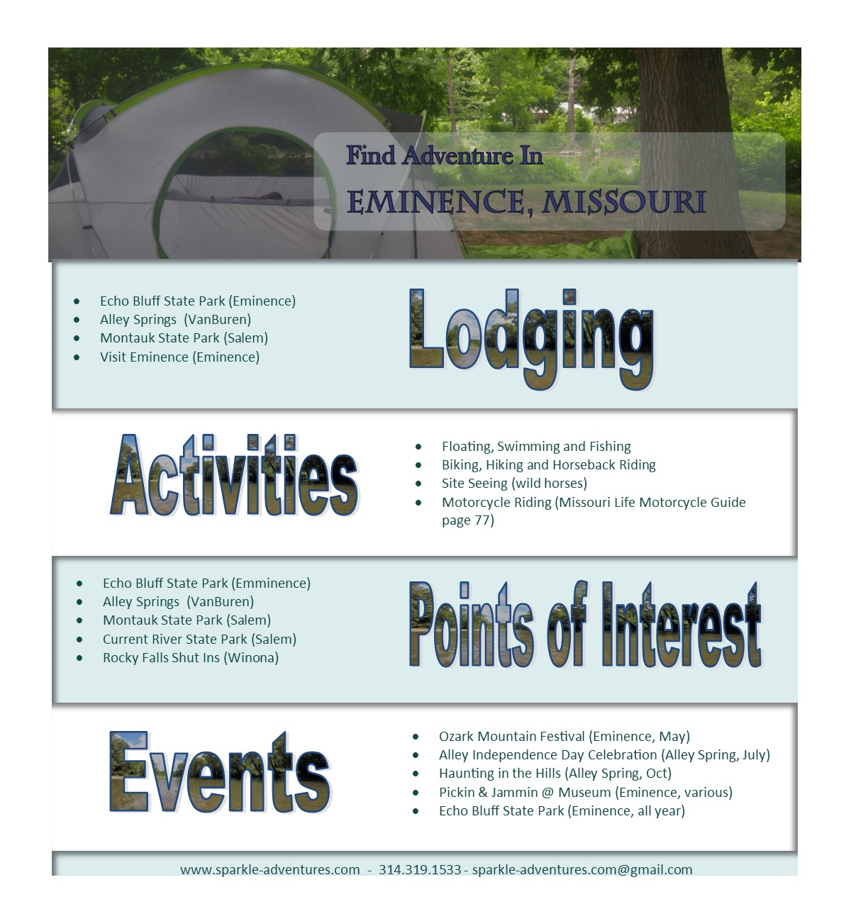 Find Adventure In Eminence, Missouri - Sparkle Adventures