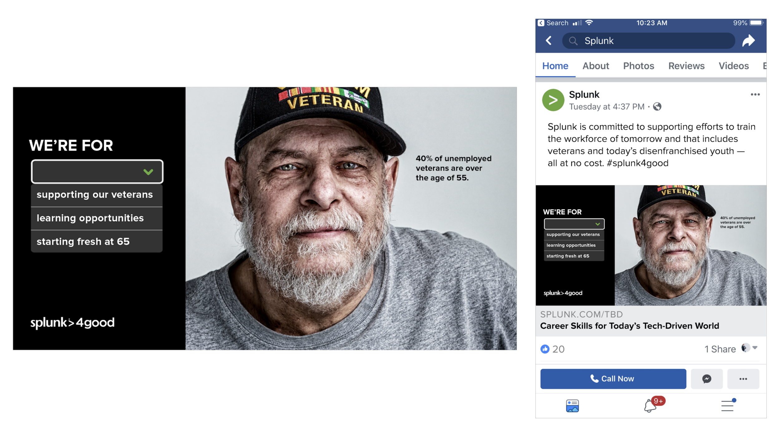 Splunk is committed to supporting efforts to train the workforce of tomorrow and that includes veterans and today’s disenfranchised youth — all at no cost. (Copy)