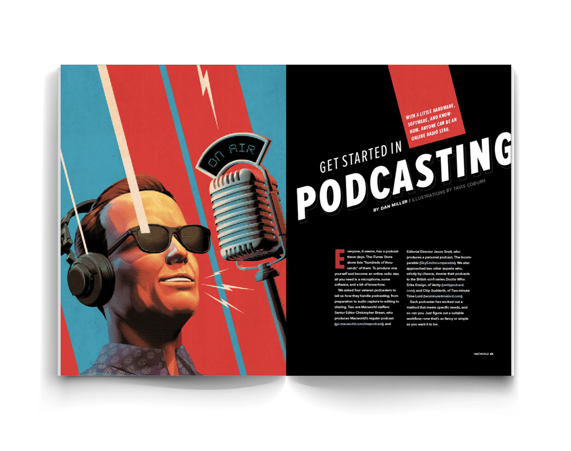 Illustration by Tavis Coburn. Feature design and illustration commission and art direction for Macworld magazine. Layout for print, iPad, and Kindle.