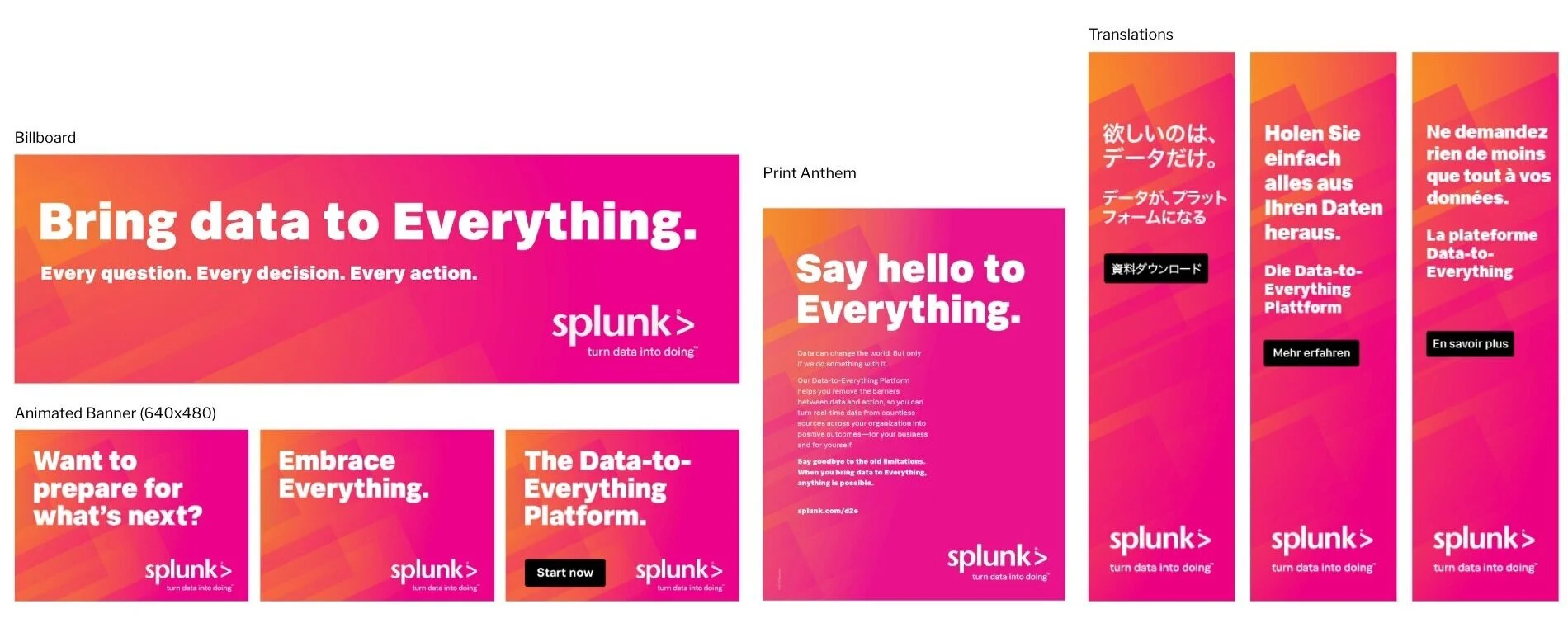 OOH as well as banner ad localization and translation launched across international markets. Design expression was a collaborative effort across the Brand + Creative team.