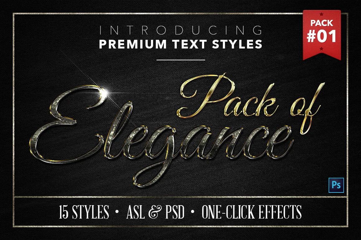 Elegant Text Effects - 15 Layer Styles for Photoshop