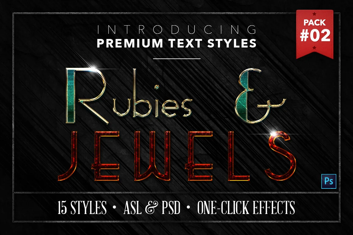 Rubies &amp; Jewels Text Effects #2 - 15 Layer Styles for Photoshop