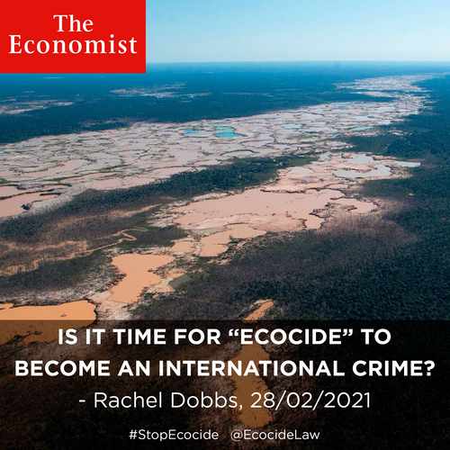      

 
   A growing movement wants destruction of the environment to be treated like genocide and crimes against humanity.  Rachel Dobbs in   The Economist    28/02/21  
 




















  
  



     