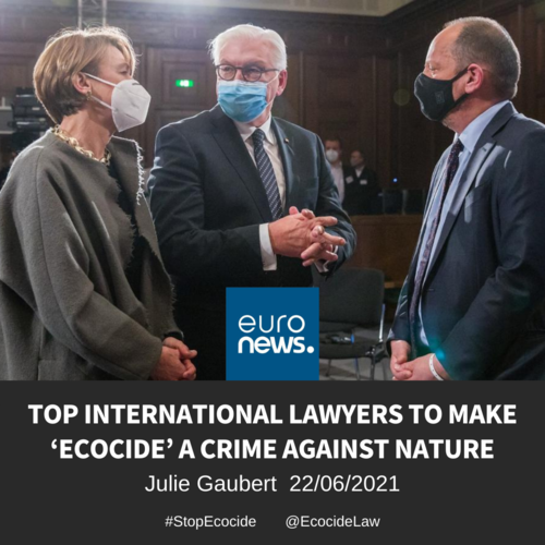      

 
   Approving the right definition could pave the way for acts of environmental destruction to be prosecuted and condemned by the International Criminal Court, under the same consideration as war crimes, crimes against humanity, genocides and