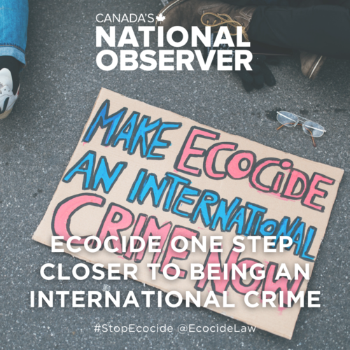      

 
   Legal experts from across the globe have drawn up a “historic” definition of ecocide, intended to be adopted by the International Criminal Court to prosecute the most egregious offences against the environment.  By Haroon Siddique for  Th