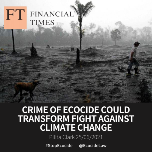      

 
   Crime of ecocide could transform fight against climate change.  by Pilita Clark for   Financial Times  , 25/06/2021 
 




















  
  



     