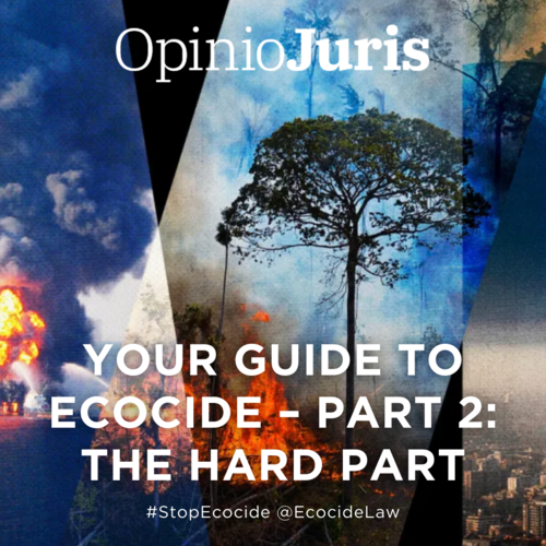      

 
   In  part one  of this post, I mapped out the main controversies and choices to be made in defining ecocide. I now introduce the most difficult conundrum: how to align ecocide with environmental law  By Darryl Robinson for  OpinioJuris , 1