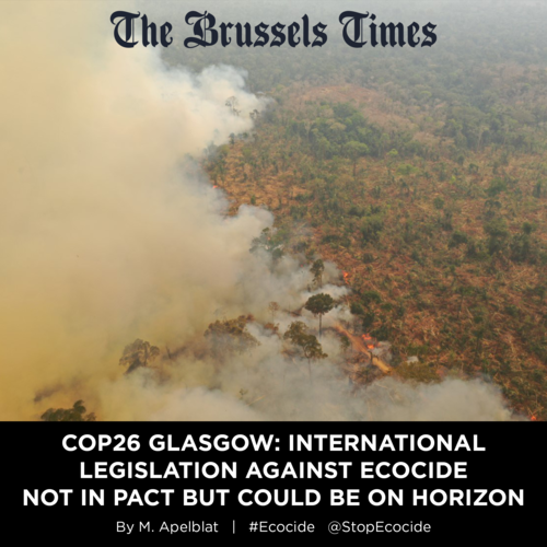      

 
   The UN climate change conference can be assessed as a success or a failure depending on if the glass is seen as half full or half empty. When it comes to legislation against ecocide, progress was largely under the radar.  by M. Apelblat f