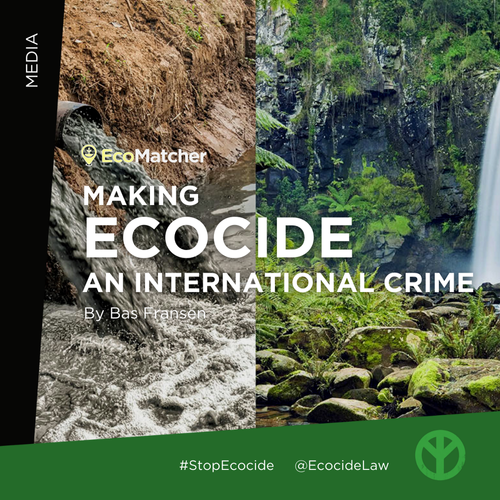      

 
   Ecocide refers to recklessly damaging the environment and causing irreversible harm to ecosystems, which in turn fosters conditions for climate change, and is the newest proposed international crime.   By Katie Babson for  The Climate Cha