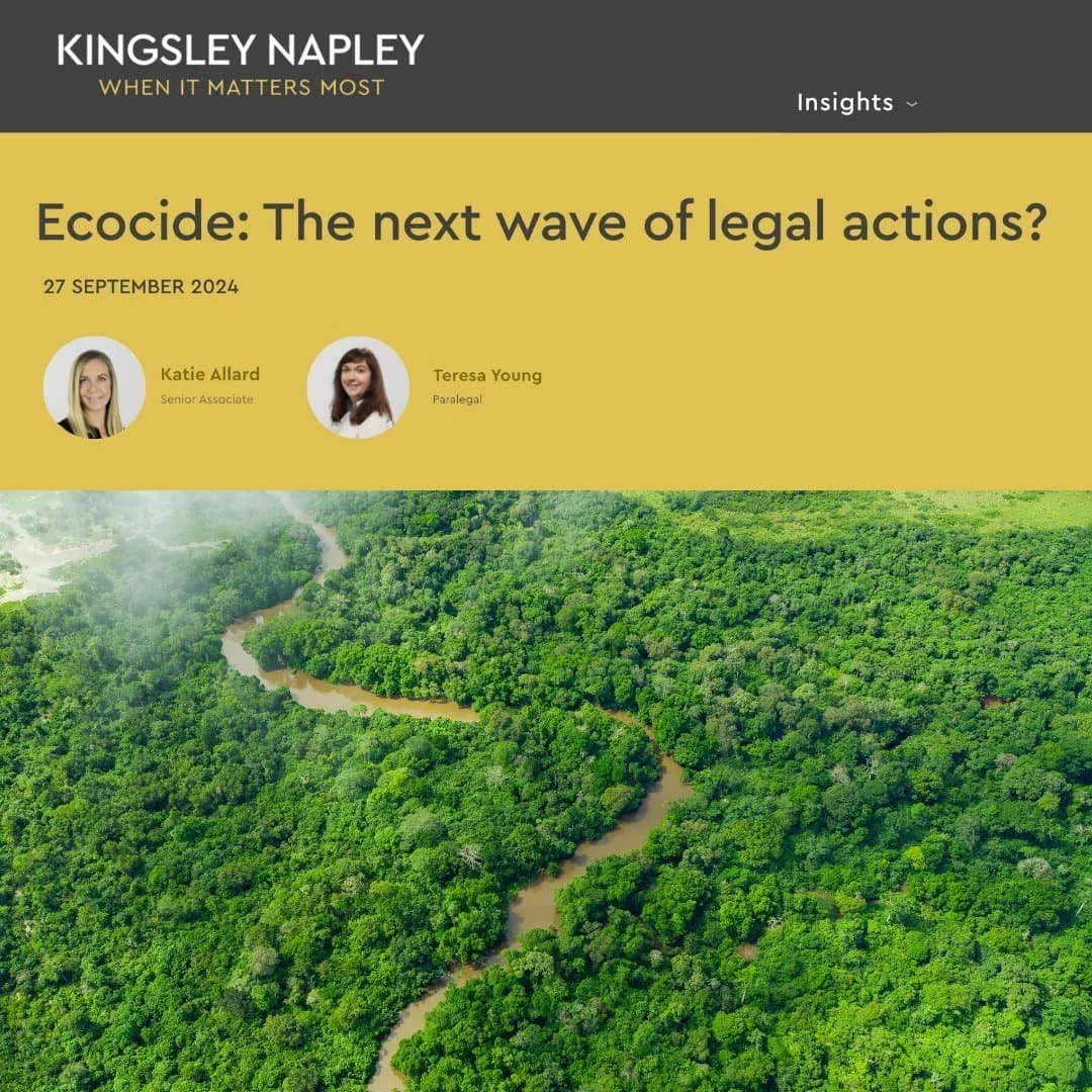 Ecocide: The next wave of legal actions?