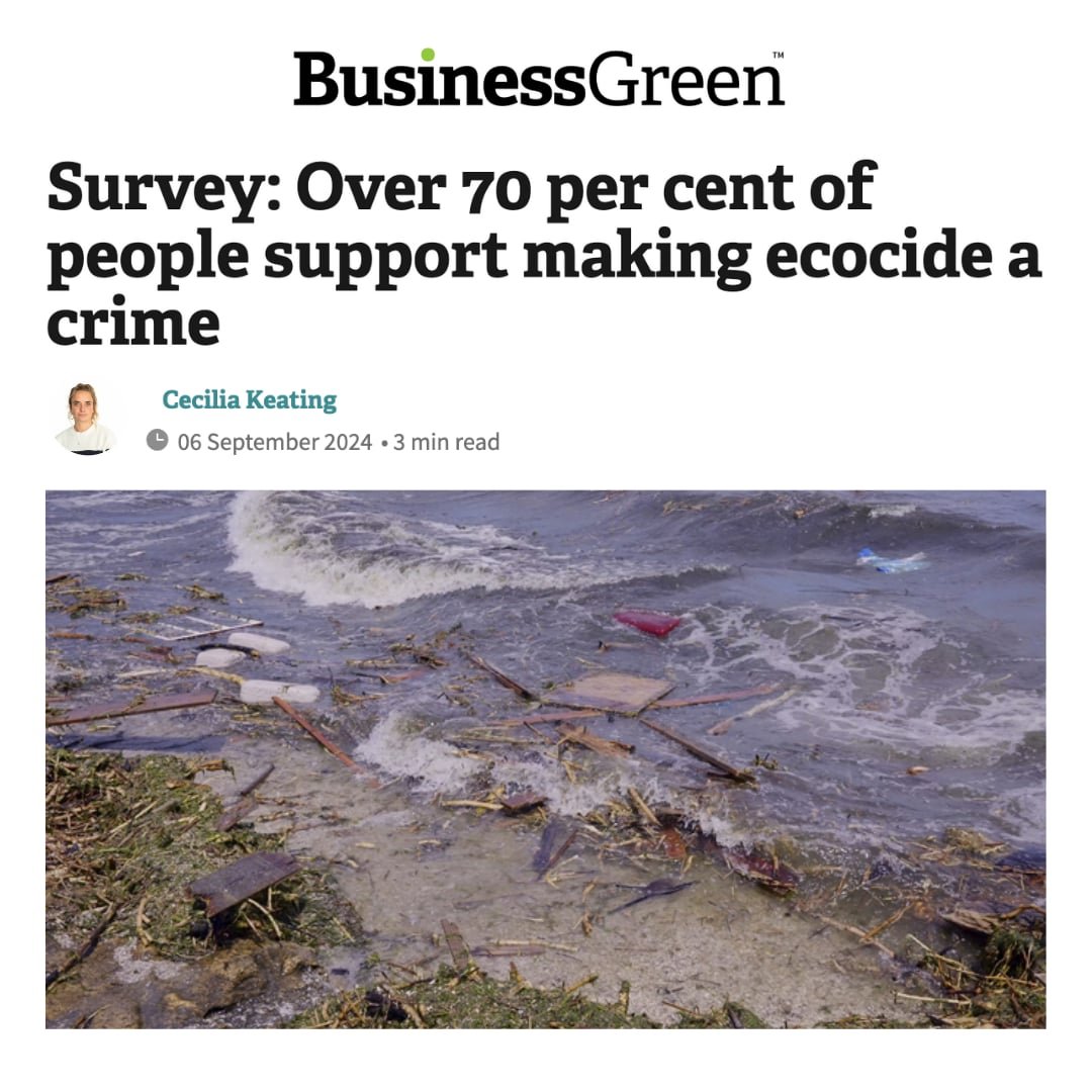 Survey: Over 70 percent of people support making ecocide a crime