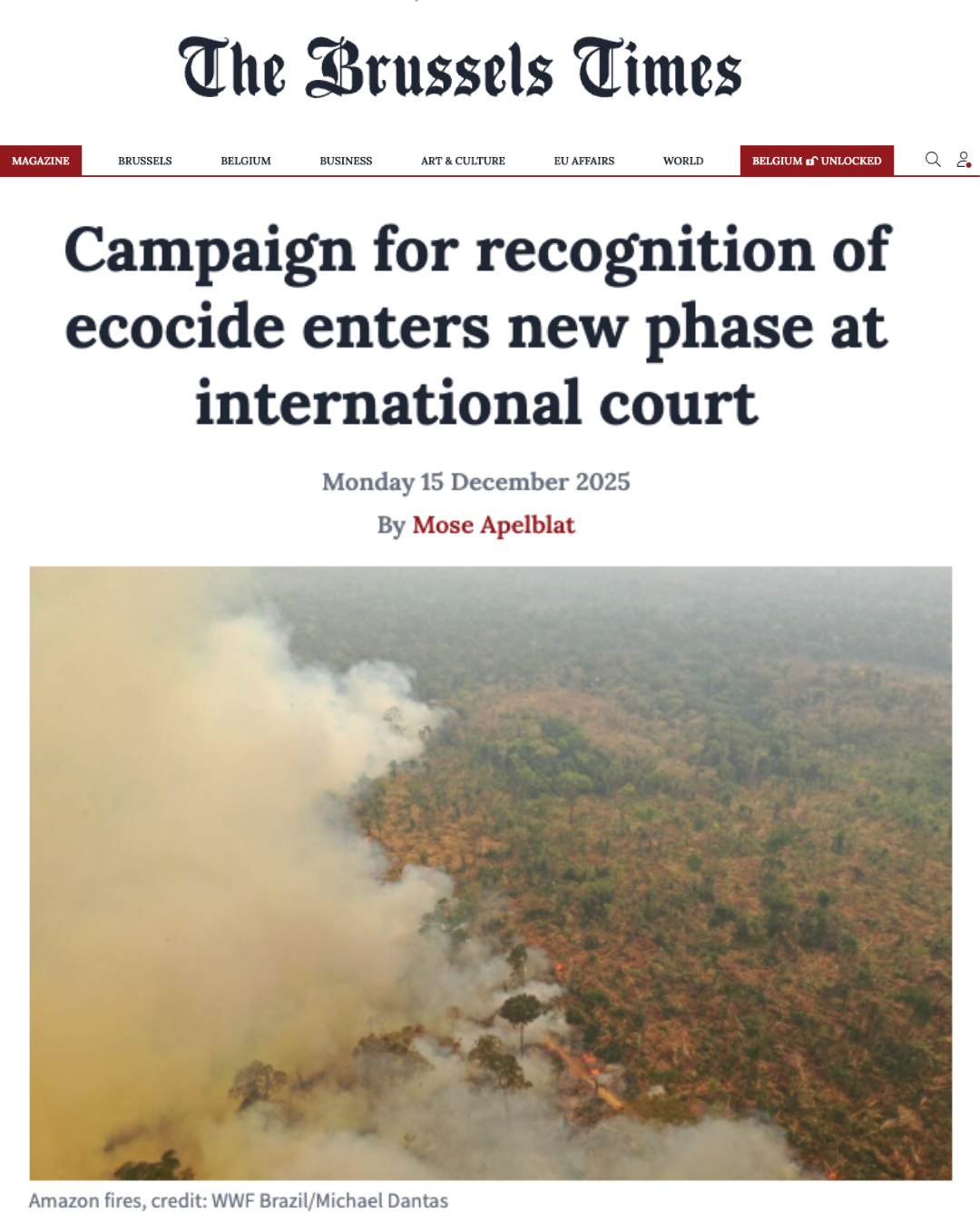 Campaign for recognition of ecocide enters new phase at international court