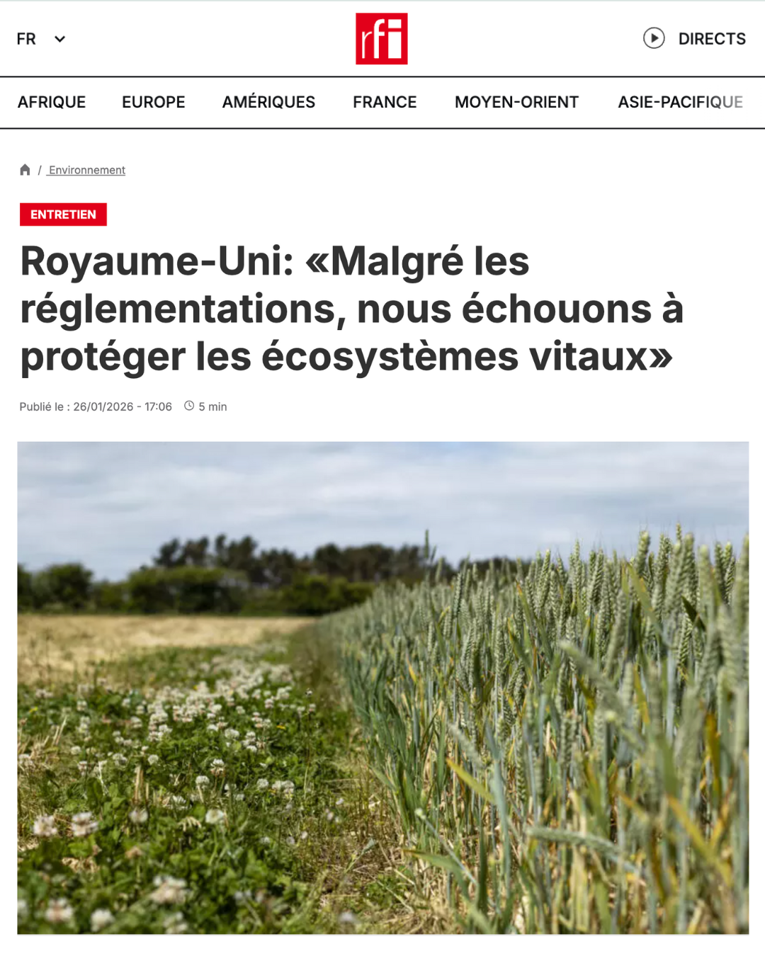 United Kingdom: “Despite regulations, we are failing to protect vital ecosystems”